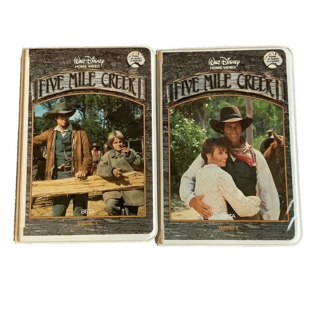 Five Mile Creek Lot of 2 Betamax Tapes - Volumes 3 & 6 - Disney Home Video *BETA